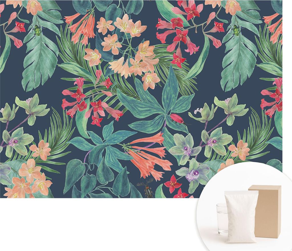 Fototapete - Wandbilder für Wohnzimmer - 208x146 cm - Dekorative Wandfolie - Modernes Design für Wanddekoration - Tapeten für Innenräume - Trop...