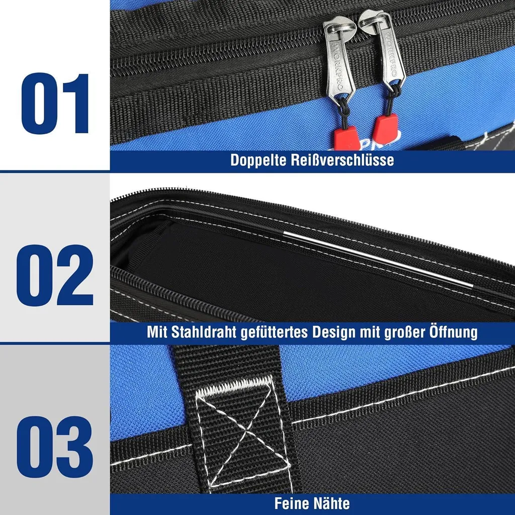 WORKPRO Sacoche à outils électricien 40CM en Polyester 600D étanche - 3