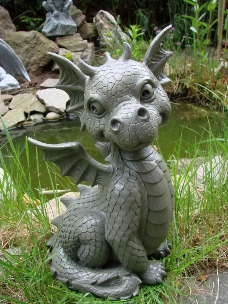 Statue de dragon pour jardin : décoration extérieure zen en relief