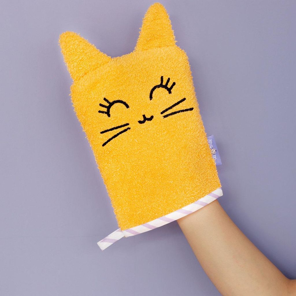 Milk&Moo Tombish Cat guanto da bagno, morbida flanella per Immagine del prodotto 