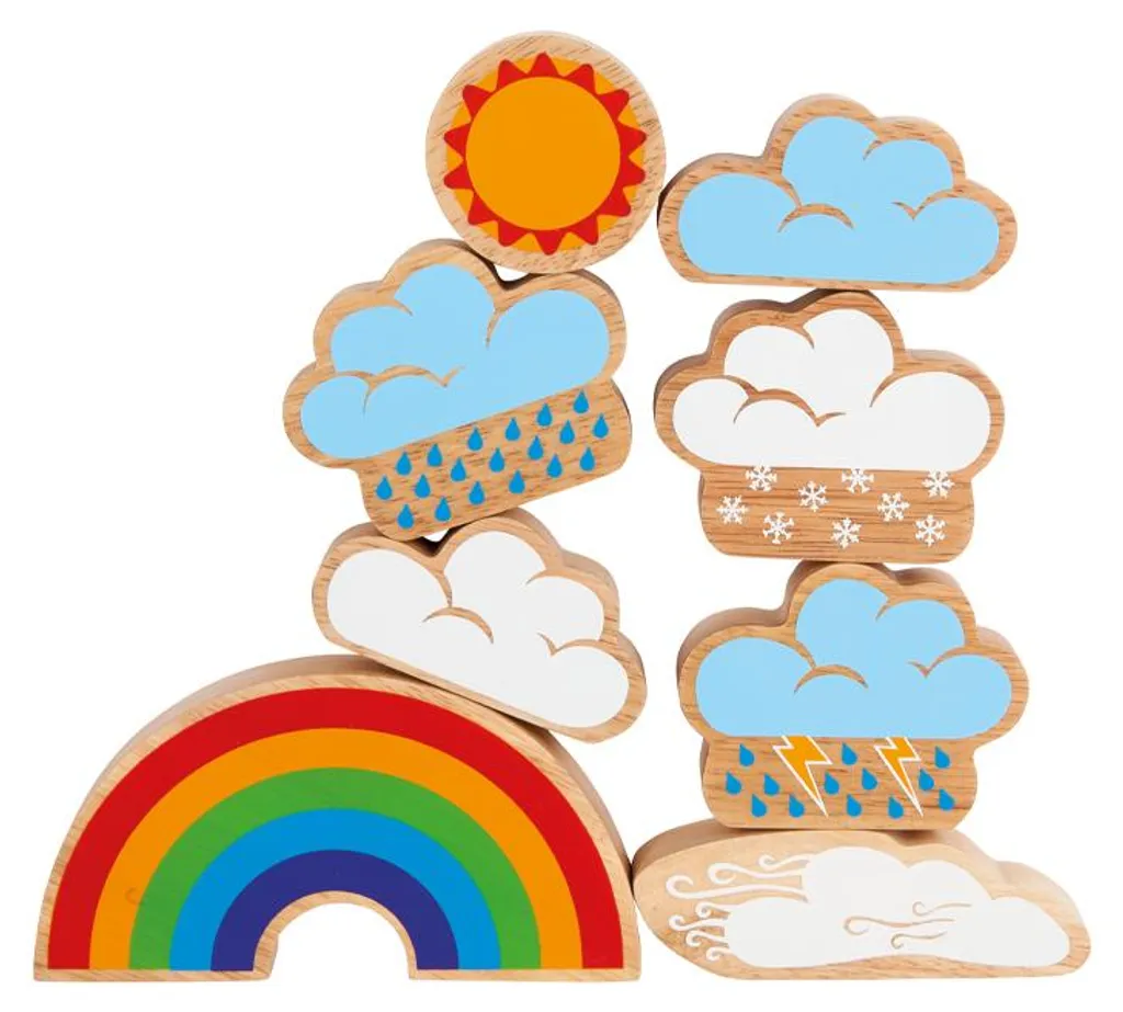 Set météo Lanka Kade en bois naturel 8 pièces pour jeu de rôle enfant