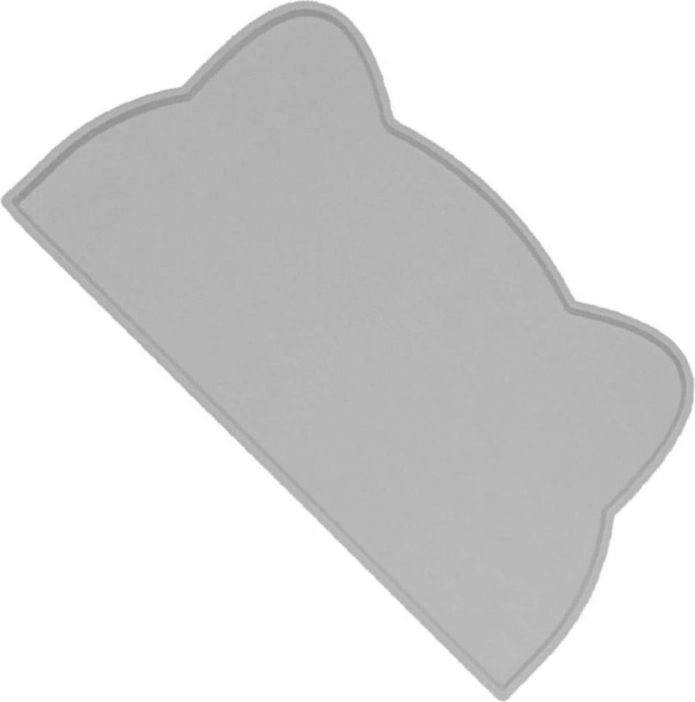 Zarte Rutschfeste Morsbeständige Katzenfutterschale Matte Grau - Hunde- und Katzenschüssel Platzmatte Tablett.