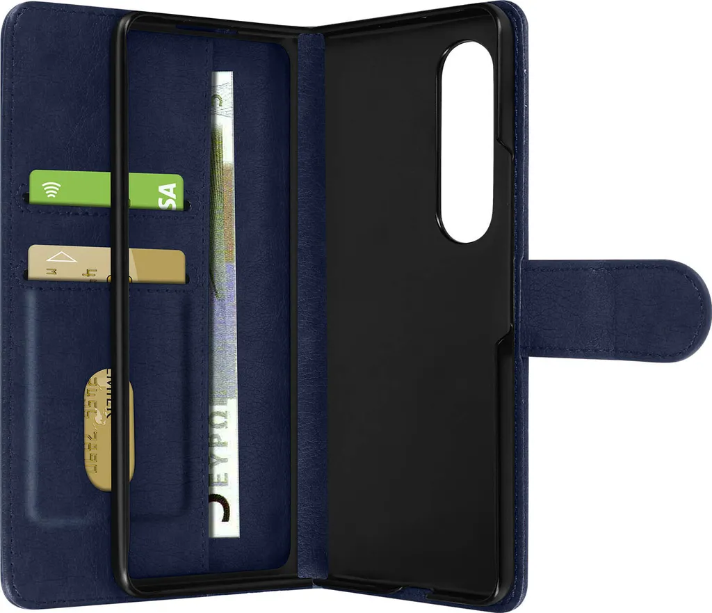 Protezione Samsung Galaxy Z Fold 3 - Custodia Portafoglio Magnetica Blu