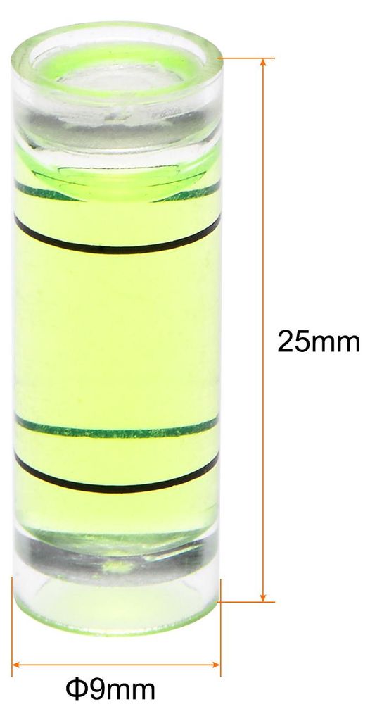 10pcs Zylindrische Libelle 9x25mm Mini Wasserwaage fš¹r Nivellierung Kamera Stativ Teleskop Werkstatt Drehteller Bilder Rahmen, Grš¹n.