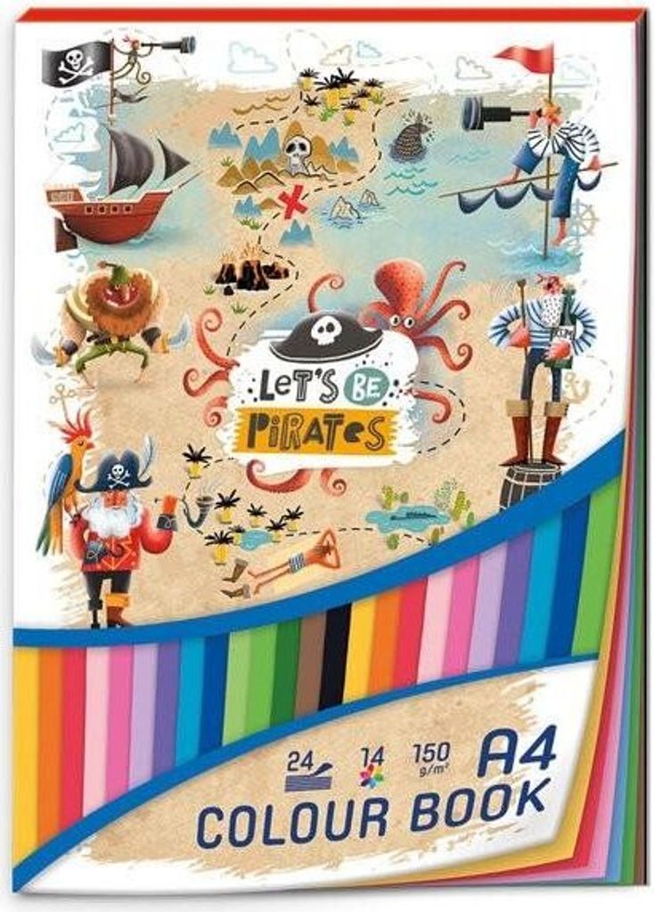 Farbiger Papierblock A4 - Let's be Pirates