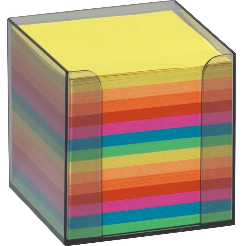 Folia Notizboxen - glasklar, ca. 700 Blatt - bunt Produktbild 