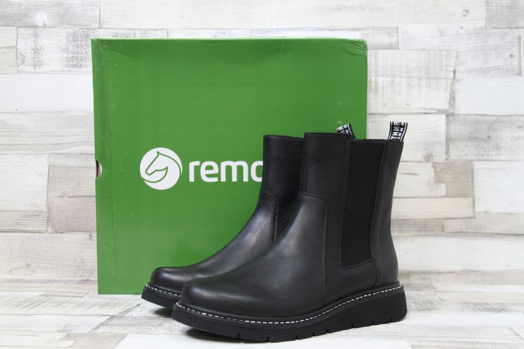 Remonte Damen Stiefelette schwarz mit seitlichem Stretch-Einsatz 41