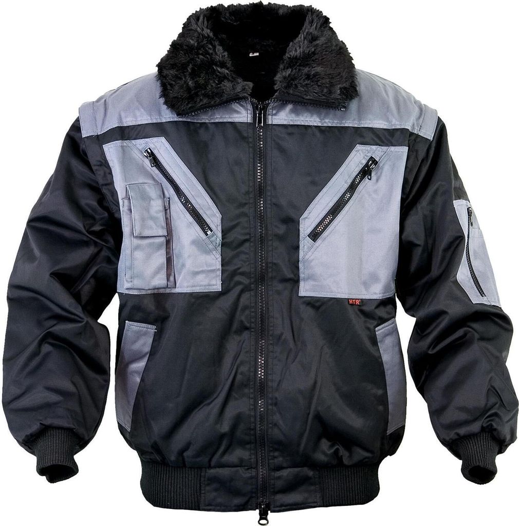 Pilotenjacke schwarz-grau Gr. L