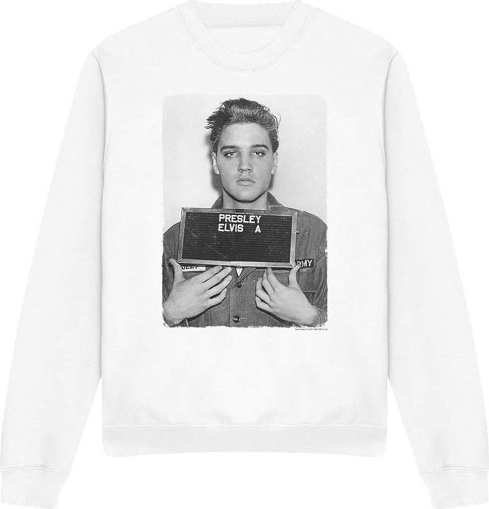 Elvis Presley - "Army Mug Shot" Sweatshirt für Herren/Damen Uni TV32356 (XXL) (Weiß)