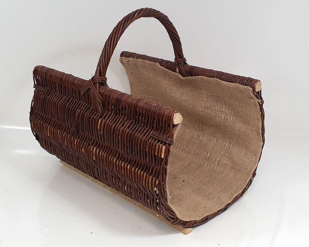 Brennholzkorb mit Jute braun klein
