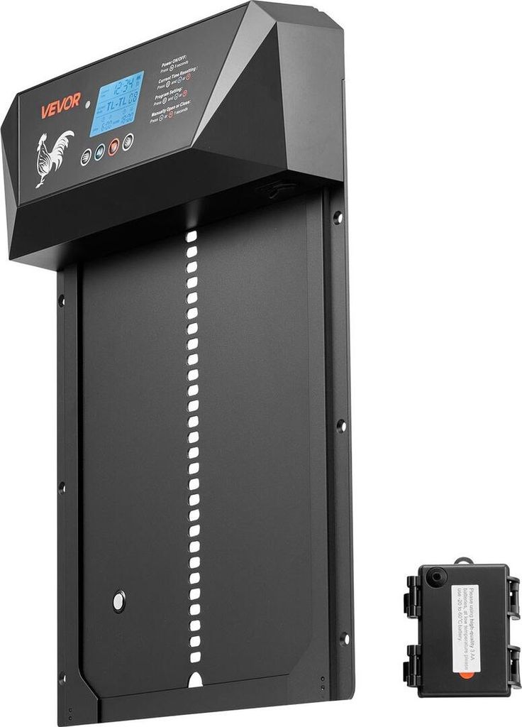 Automatische Hühnerstalltür, DC- und batteriebetriebene Hühnerstalltür mit LCD-Display, Lichtsensor, Timer und manueller Einstellung, Einklemms...