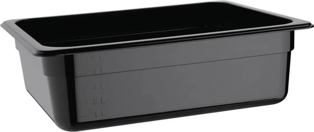 Conteneur Vogue GN 1/2 Noir 100 mm - Bac Gastronorme Polypropylène