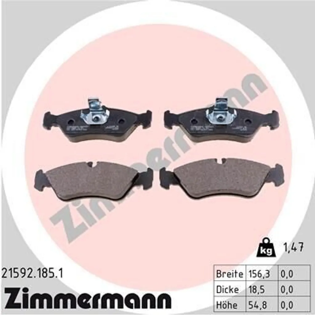 Plaquettes de frein ZIMMERMANN 21592.185.1 pour Mercedes Classe G et Sprinter