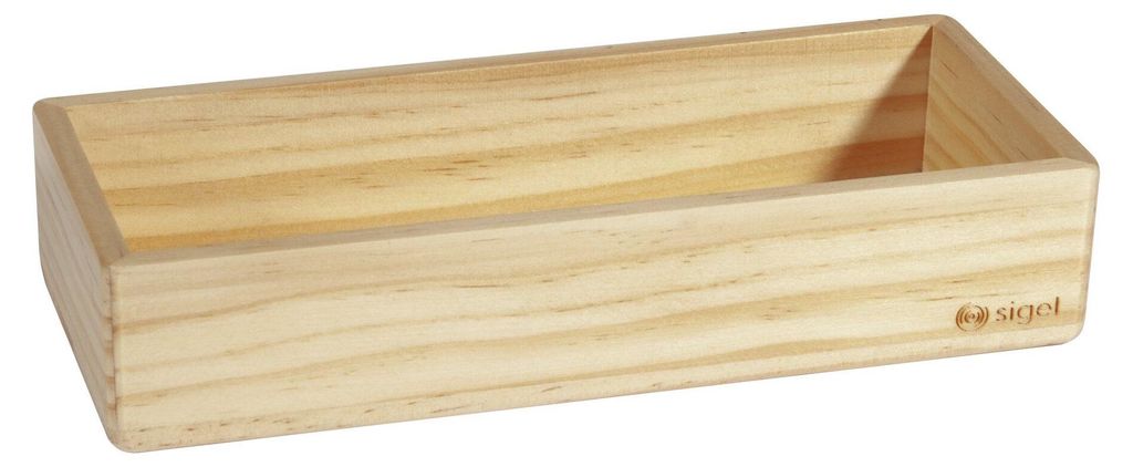 SIGEL BA400 Stifteschale - beige - 17,5 x 4 cm - Massivholz Pinie - integrierte Magnete - für magnetische White- und Glasboards