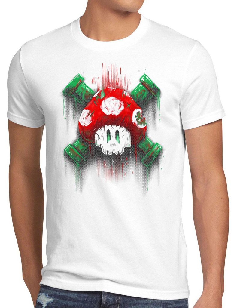 style3 Mario Totenkopf Herren T-Shirt videospiel konsole Produktbild 