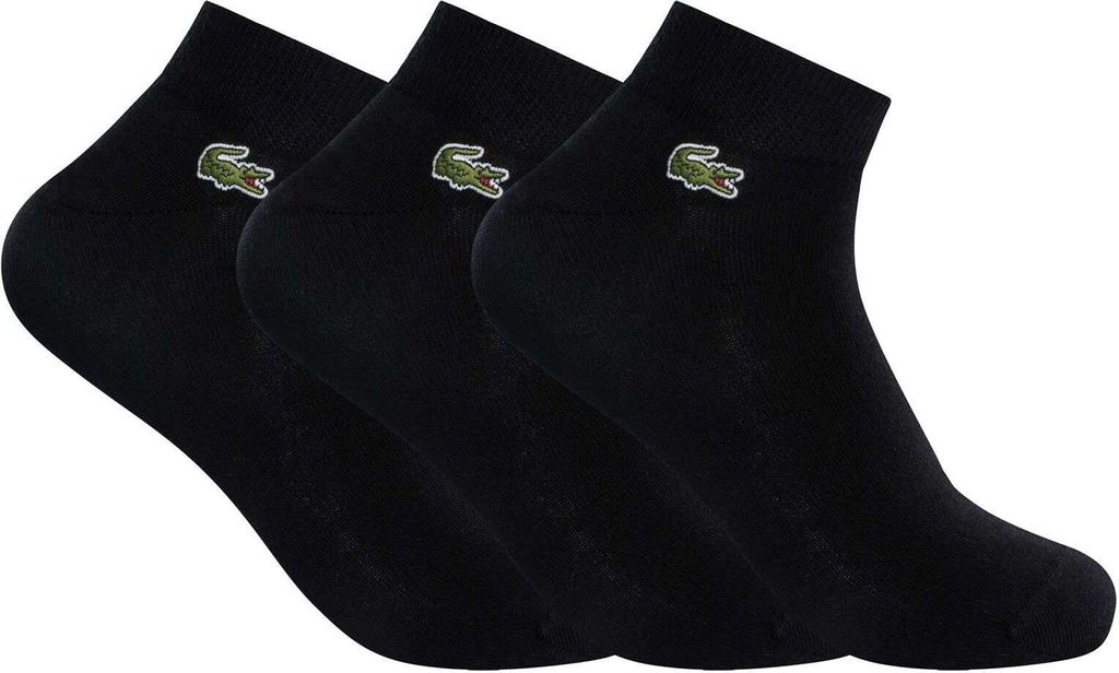 Lacoste 3er-Pack niedrige Socken, Schwarz 39-42 EU