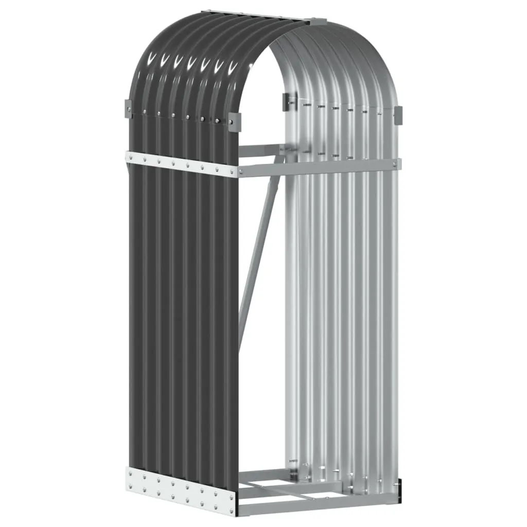 Cesto Elegante in Effetto Legno Antracite 40x45x100 cm Acciaio