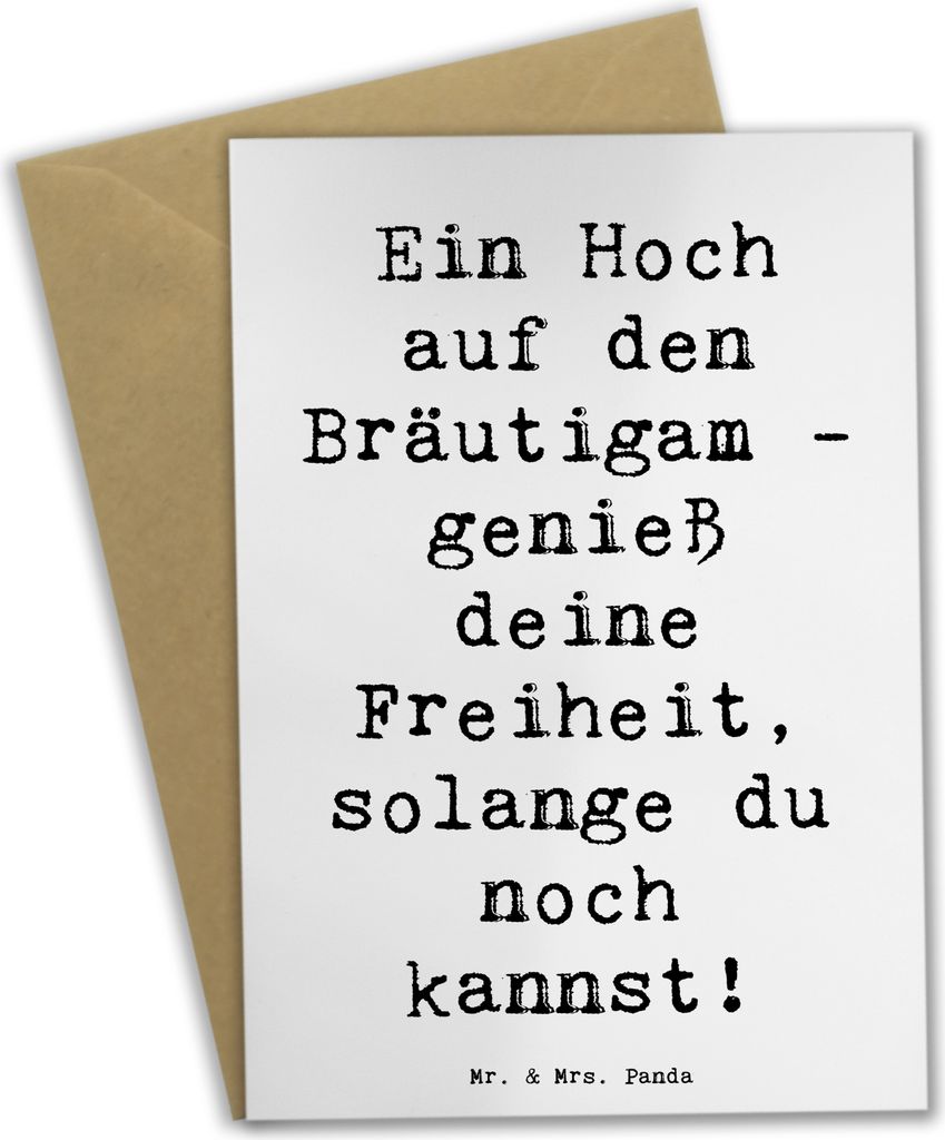 Mr. & Mrs. Panda neujahrskarte Spruch Junggesellenabschied Feier - Weiß - Geschenk, Heirat, individuell, dankeskarten, einladungskarten, weihnacht...