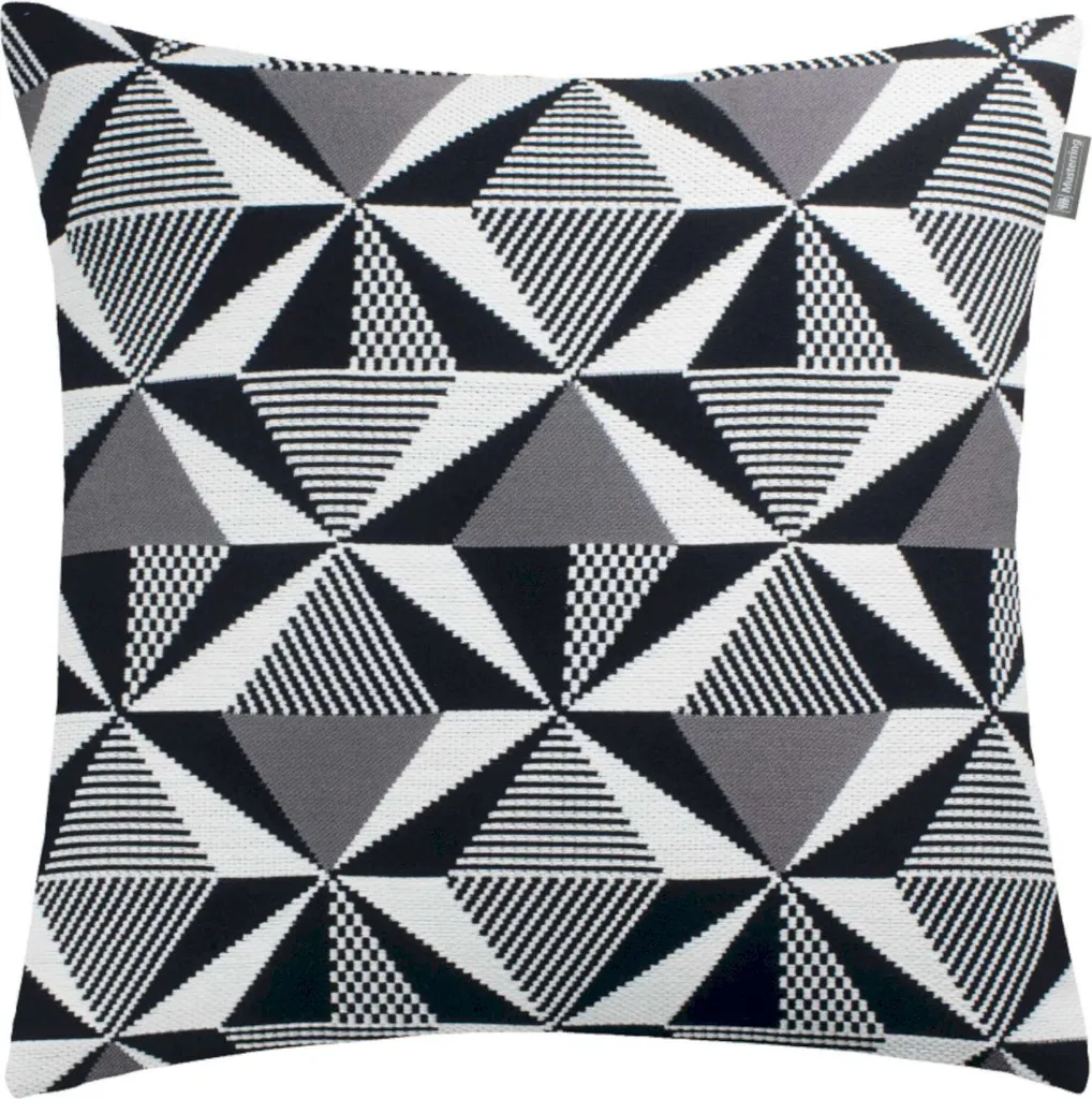 Housse de coussin décoratif Gris 45x45 cm MUSTERRING PRISM géométrique