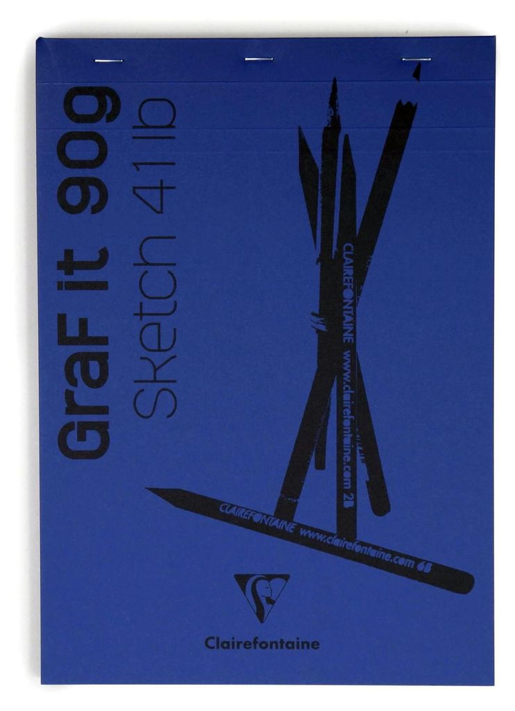 Clairefontaine Skizzenb Graf It A6 90g 80Bl nachtbl