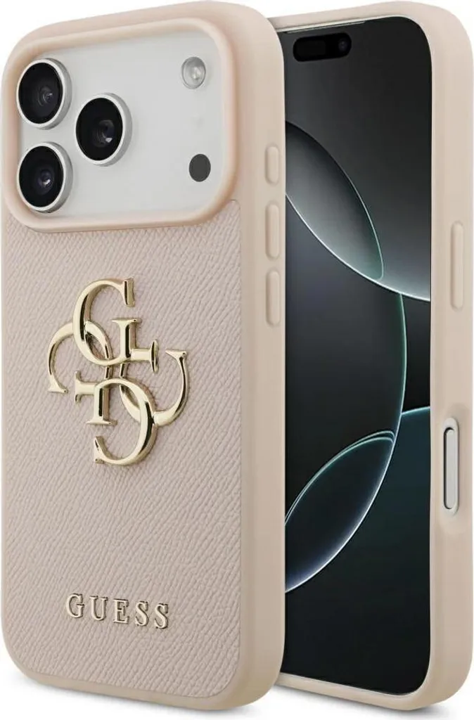 Guess custodia fissa grande glitter 4G per iPhone 17 Pro Max oro (GUHCP17XHG4SGD
