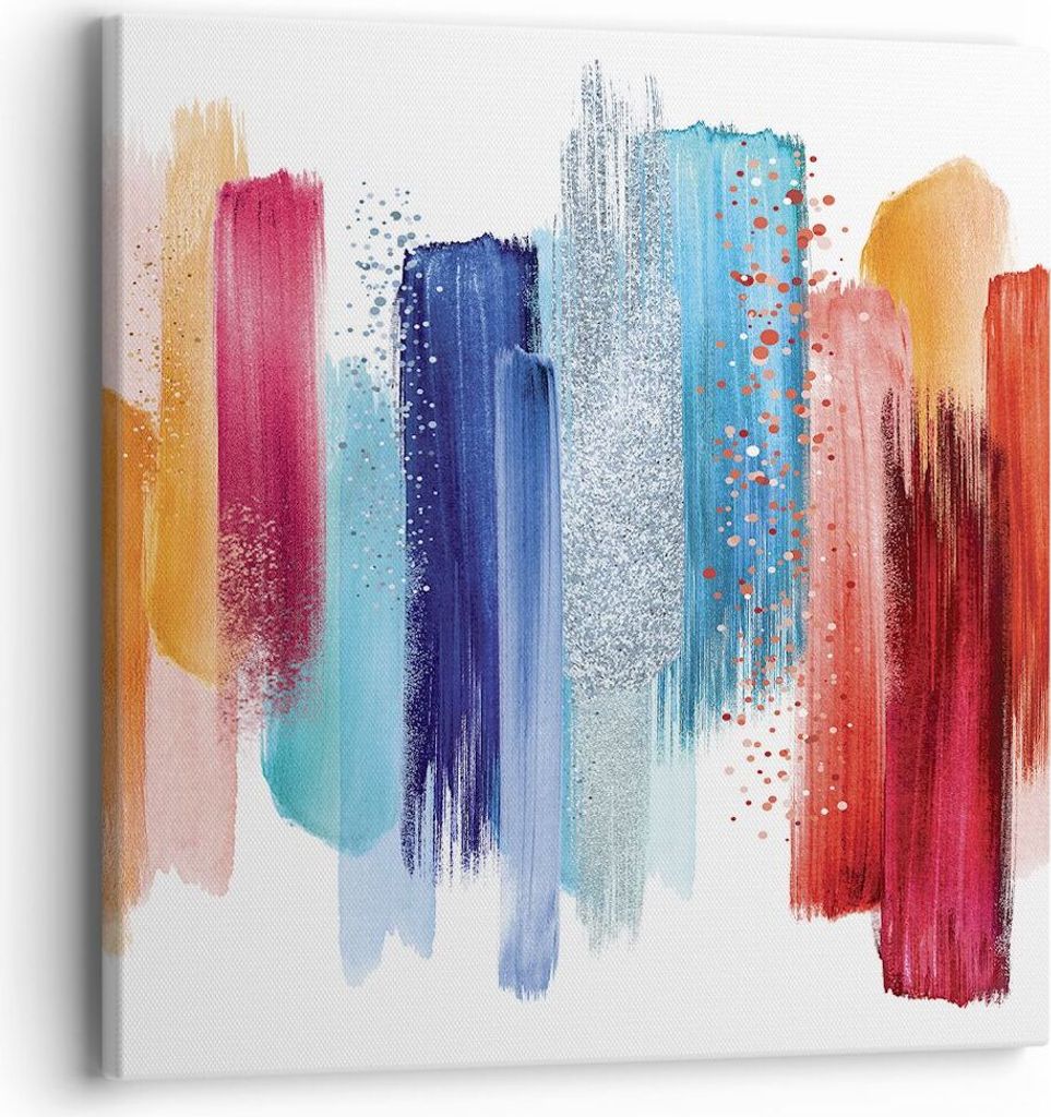 Bild auf Leinwand - Leinwandbild - Einteilig - Abstraktion Farben Gürtel - 40x40cm - Wand Bild - Wanddeko - Wandbilder - Leinwanddruck - Bilder - ...