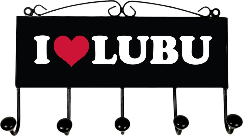 Ludwigsburg Kleiderhaken Leiste mit 5 Haken schwarz - I Love LUBU
