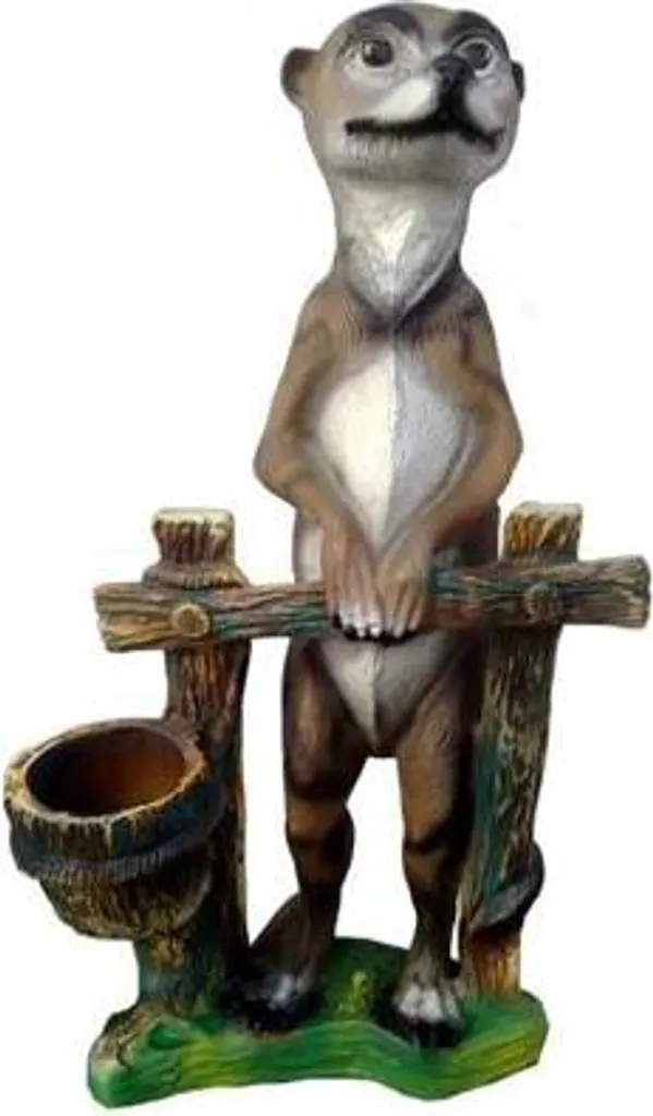 Statue Suricate de Jardin 60cm Décoration Résistante Intempéries et UV