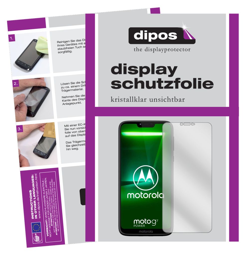 2x Schutzfolie für Motorola Moto G7 Power klar Displayschutzfolie Folie Display