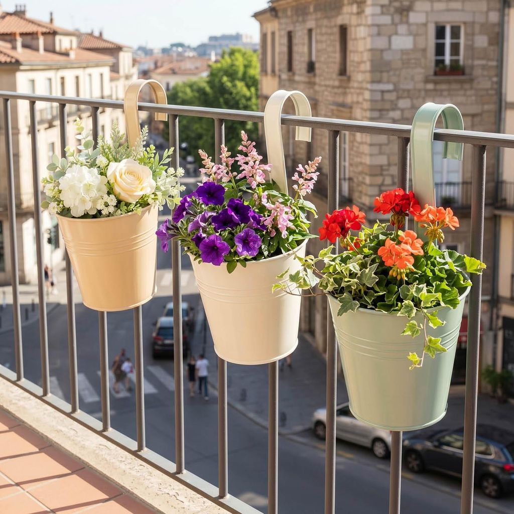com-four® 3x Blumentopf zum Hängen