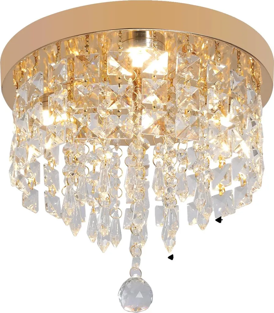 Plafonnier LED design pour salon et salle à manger en cristal clair