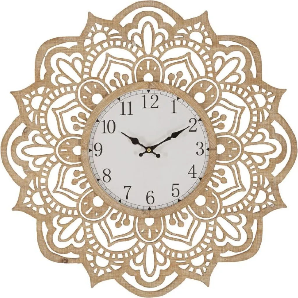 Horloge murale lisible dentelle 60 cm pendule grand cadran ajouré