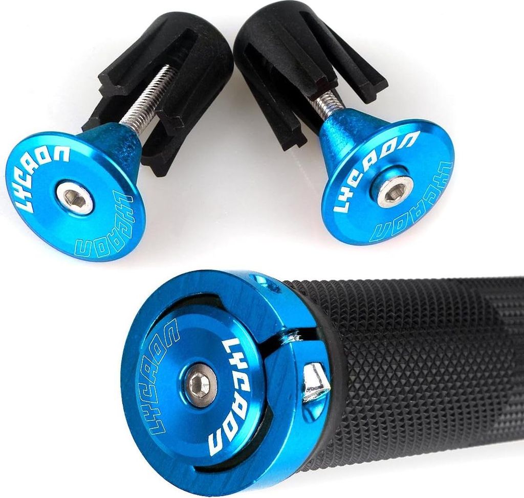 Gummige Anti-Slip Lenkergriffe - Lock-on Handgriffe mit Aluminium- Slot für Fahrrad, Scooter, Mountainbike, BMX, Rennrad