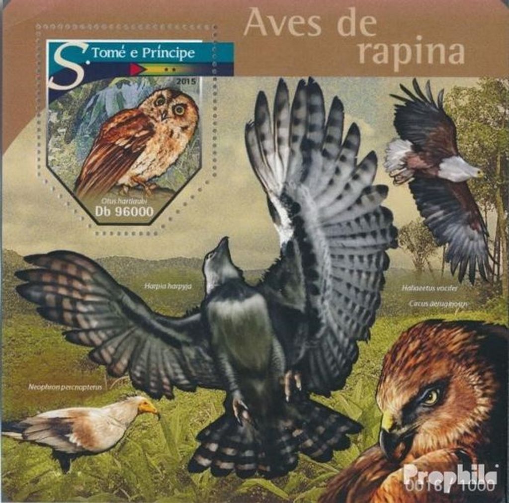Briefmarken Sao Tome e Principe 2015 Mi Block 1136 (kompl. Ausgabe) postfrisch Raubvögel