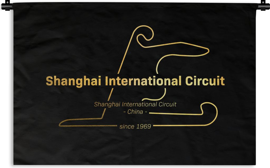 MuchoWow Wandteppich Wandbehang Formel 1 - Shanghai - Rennstrecke 60x40 cm Tapisserie Dekoration Wandtuch - Wanddekorationen