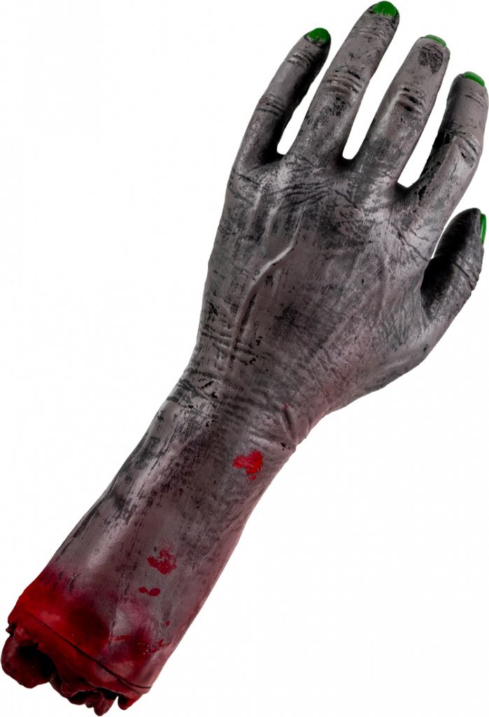 Abgehackte Zombie Hand als Halloween Deko