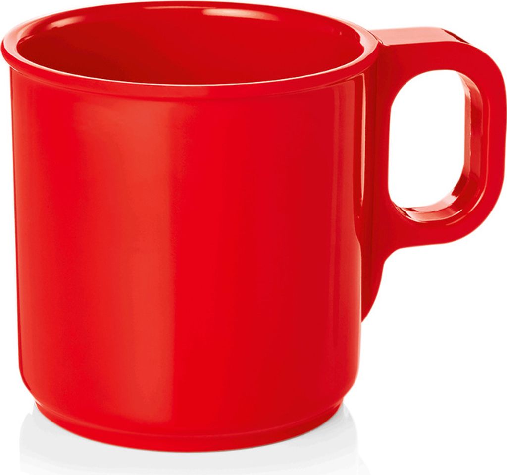 24x Becher 250 ml Melamin rot Kaffetasse bruchfest