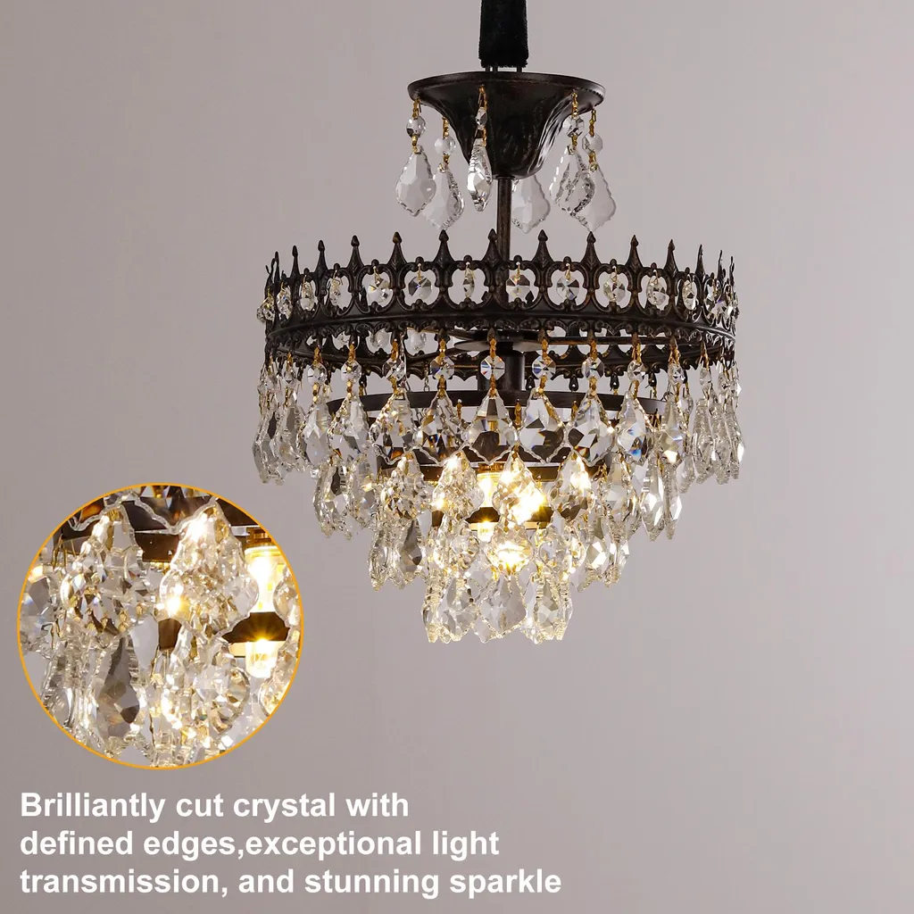 Lustre Cristal Réglable : Solution d'Éclairage pour Plafonds Bas - 5