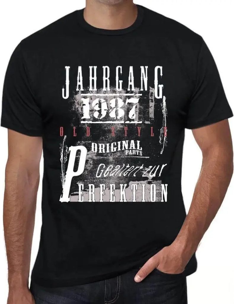 Herren Grafik T-Shirt Zur Perfektion gereift 1987 Geschenk 37. Geburtstag Jahrestag 37 Jahre Jubiläum 37 Jährige Mann Jahrgang 1987 Kurzarm Lustige