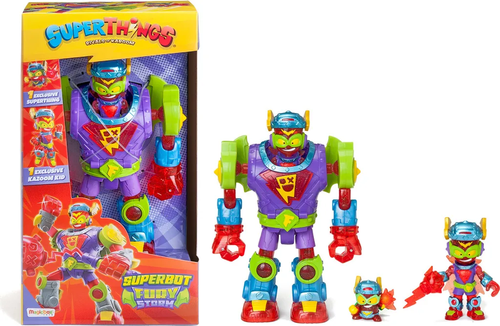 Robot Jouet Articulé Superbot Fury Storm avec Figurines de Combat