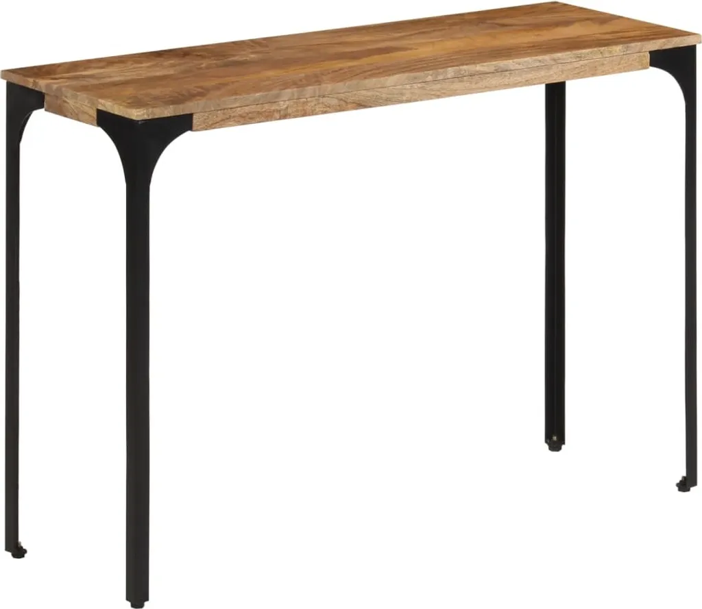 vidaXL Tavolo consolle marrone 110x35x76 cm in legno massiccio di mango e ferro