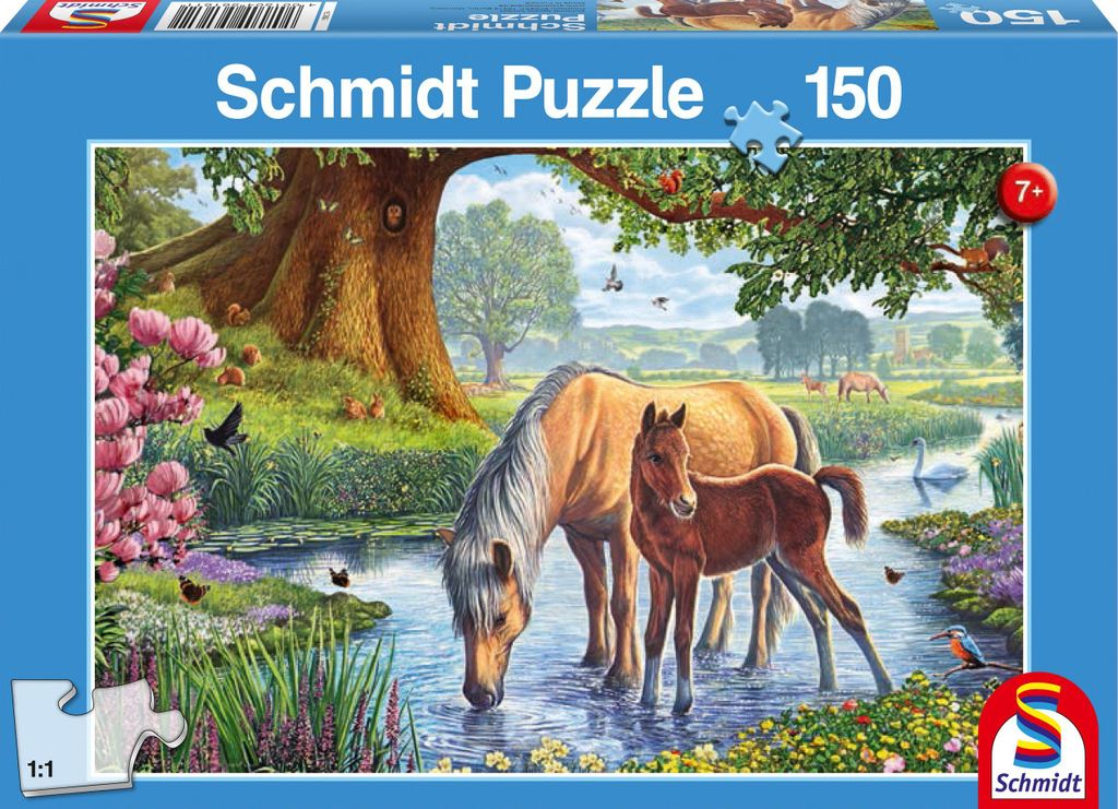 Pferde am Bach. Puzzle 150 Teile