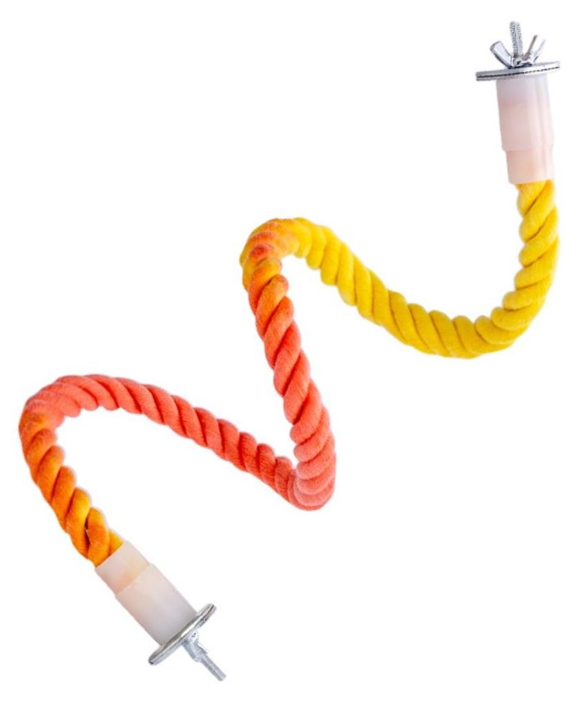 INF Papageien-Kletterseil 60cm bunte Baumwolle mit PP und Eisenkern