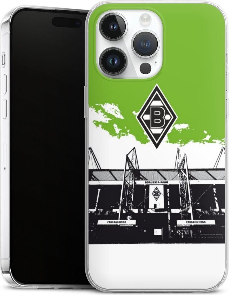 DeinDesign Slim Hülle für Apple iPhone 14 Pro Max Silikon Case Ultra Dünn Handyhülle Borussia Mönchengladbach Fanartikel Stadion