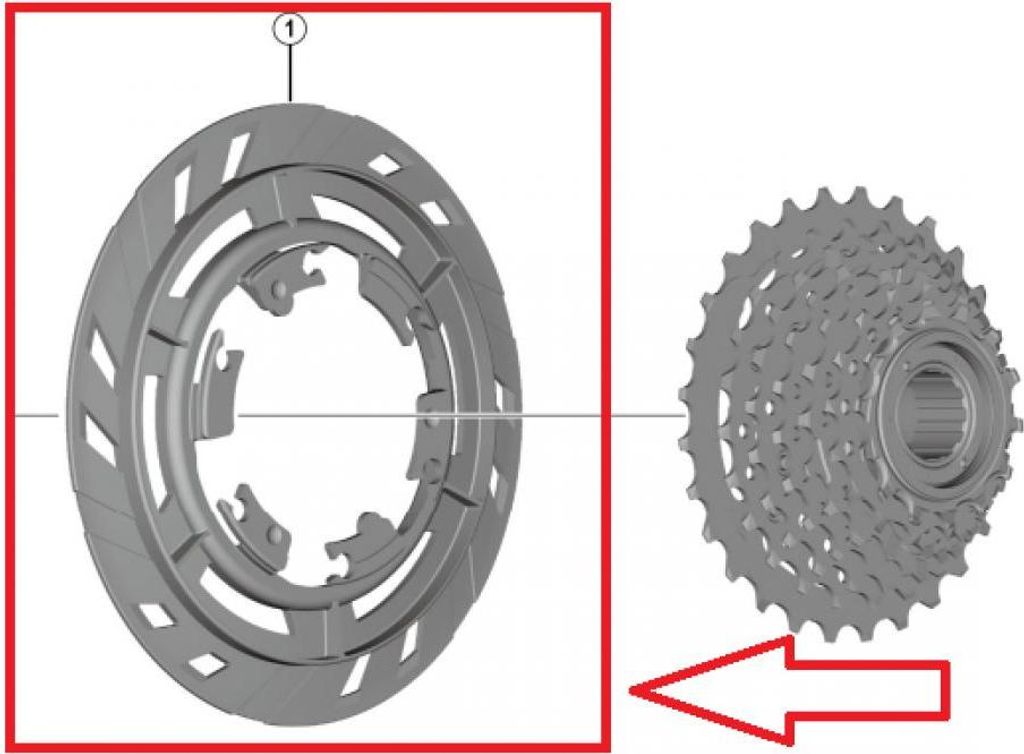 SHIMANO Speichenschutz MF-TZ500 14-34 Zähne - 14-34 Zähne, Produktbild 