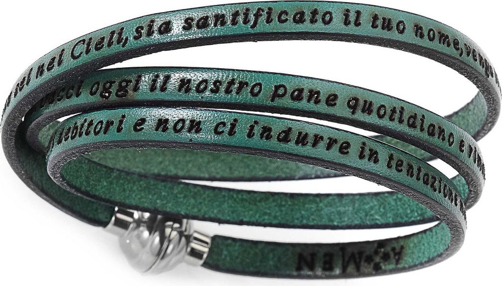 Armbanden Leder Amen Silber Kollektion Preghiere - uni