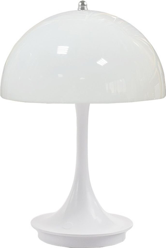 Pilzlampe Kabellose Tischlampe mit Berührungssensor, USB wiederaufladbare Nachttischlampe, drei Farblichtquellen, Helligkeit einstellbar, geeignet für Schlafzimmer/Restaurant/Studium (Weiß)