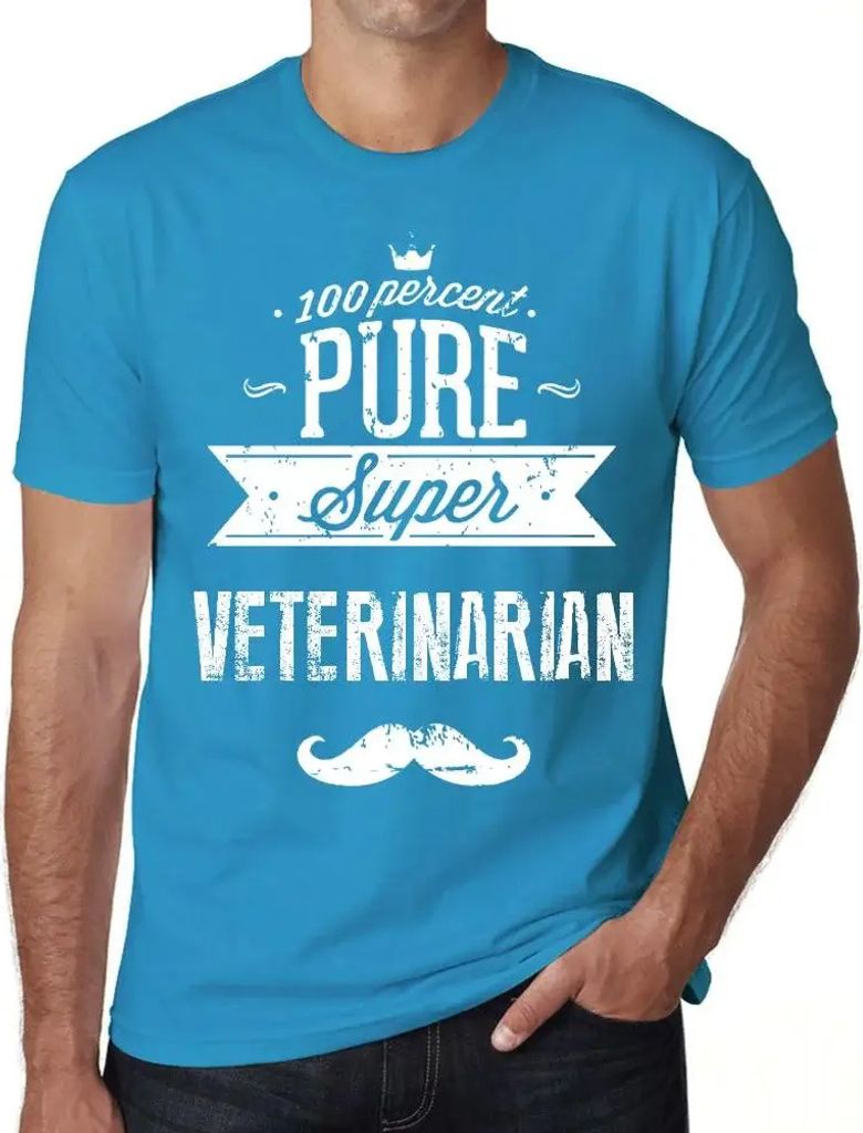 Herren Grafik T-Shirt 100% reiner Supertierarzt – 100% Pure Super Veterinarian – Öko-Verantwortlich Vintage Jahrgang Kurzarm Lustige Druck Geb...