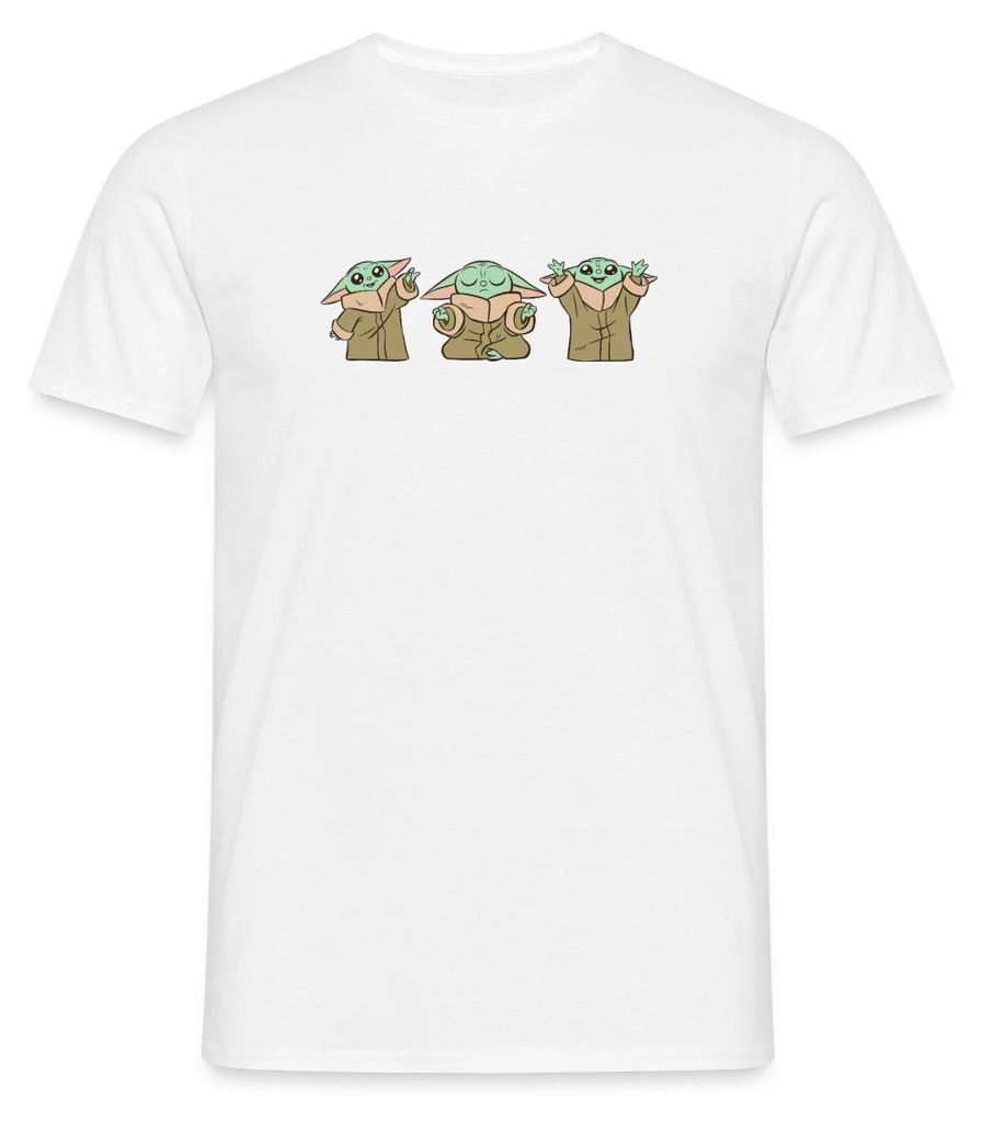 Star Wars: Mandalorian Grogu Posen Männer T-Shirt, 3XL, Weiß