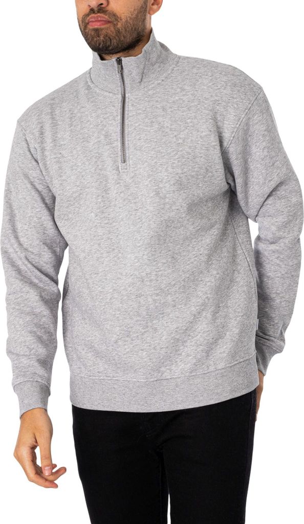 Jack & Jones Bradley-Sweatshirt mit halbem Reißverschluss, Grau XXL
